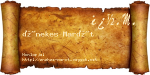 Énekes Marót névjegykártya